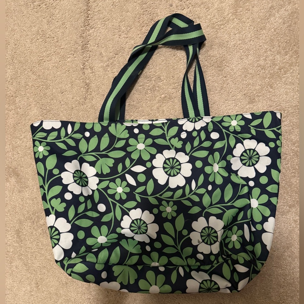 Vera Bradley Navy and Green Floral Tote